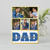 4 Fotocollage "I Love You Dad" Quote Gold Folie Feestdagenkaart (Staand Voorkant)