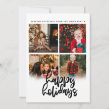 4 fotocollage kerstvakantie flatcard