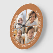 4 Fotocollage met kromming Aangepaste tekst Rond Grote Klok (Hoek)