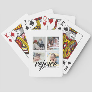 4 Fotocollage Minimalist - vreugde zwart wit Pokerkaarten