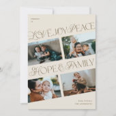 4 Fotocollage minimalistische Chrismtas vakantie K Feestdagenkaart (Voorkant)