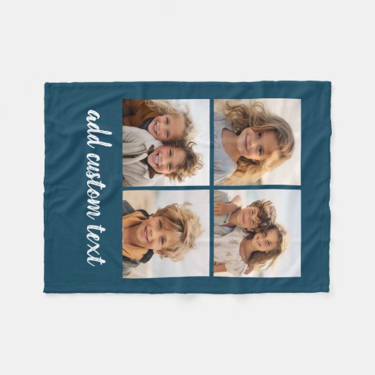 4 Fotocollage - u kunt achtergrondkleur wijzigen Fleece Deken (Voorkant (Horizontaal))