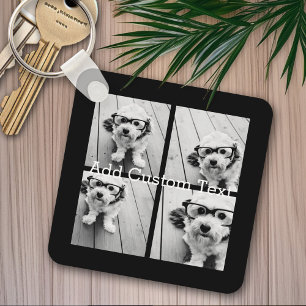 4 Fotocollage - u kunt achtergrondkleur wijzigen Sleutelhanger