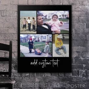 4 Fotocollage - u kunt de zwarte kleur wijzigen Poster