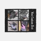 4 Fotocollage | Zwarte Dog Blanket Fleece Deken (Voorkant (Horizontaal))