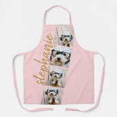 4 Fotofilmstrips Collage Script Naam zwart goud Schort (Voorkant)