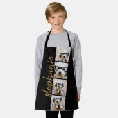 4 Fotofilmstrips Collage Script Name zwart Schort (Gedragen)