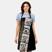 4 Fotofilmstrips Collage Script Name zwart Schort (Gedragen)