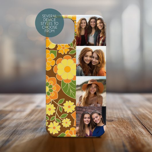 4 Fotofilmstrips Naam Funky Flowers Case-Mate iPhone Case