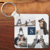 4 Fotogalerie Blauwe Monogram Sleutelhanger (Voorkant)