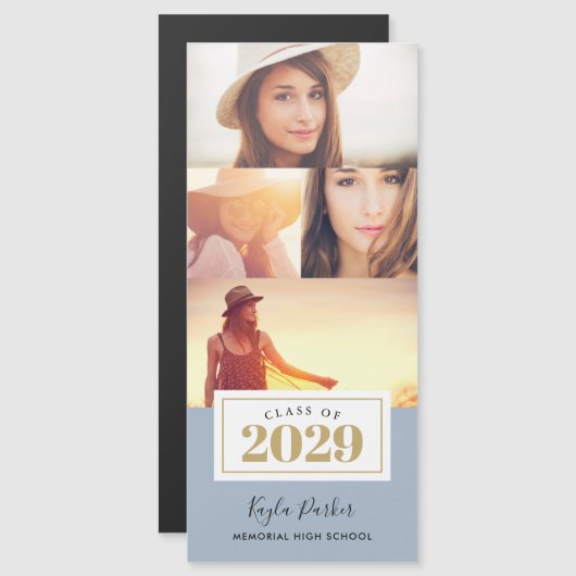 4 Fotomagnetische Afstuderen Aankondiging Kaarten (Voorkant / Achterkant)
