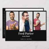 4 FotoMannelijke Actor Headshot Comp Card Sjabloon Kaart (Voorkant / Achterkant)