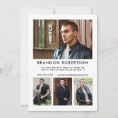 4 Fotomodel Actor 5x7 Comp/Zed Kaart Sjabloon (Voorkant)