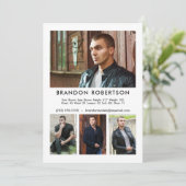 4 Fotomodel Actor 5x7 Comp/Zed Kaart Sjabloon (Staand voorkant)