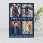 4 Fotomodel Actor Comp Kaart blauw (Staand voorkant)