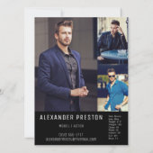 4 Fotomodel Actor Comp Kaart Grunge 5.5x7.5 (Achterkant)