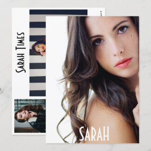 4 Fotomodelkopkaart — Comp-kaart — witte Sjabloon Kaart