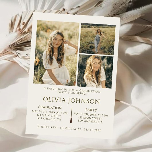 4 foto's Afstudeerfeest aankondiging