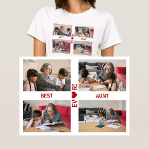 4 foto's Beste tante ooit hart liefde foto collage T-shirt