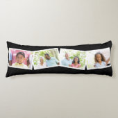 4 Foto's Collage familienaam & aangepaste tekst -  Lichaamskussen (Voorkant)