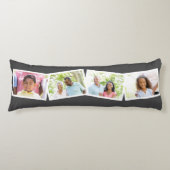 4 Foto's Collage familienaam & aangepaste tekst - Lichaamskussen (Voorkant)