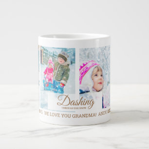 4 Foto's Door de Sneeuw Dashing Kerstmis Grootoude Extra Grote Beker