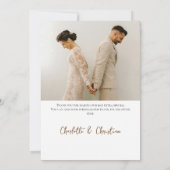 4 foto's gepersonaliseerde bruiloft bedankkaart (Achterkant)