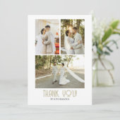 4 foto's gepersonaliseerde bruiloft bedankkaart (Staand voorkant)