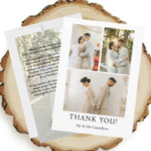 4 foto's gepersonaliseerde bruiloft met bericht bedankkaart