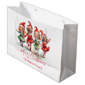 4 foto's kerst elven groot cadeauzakje (Voorkant Gekanteld)