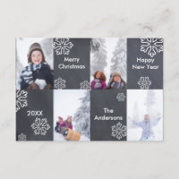 4 foto's krijtbord achtergrond - 3x5 kerstkaart