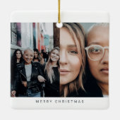 4 Foto's Minimalistische Snowfall School Keramisch Ornament (Achterkant)