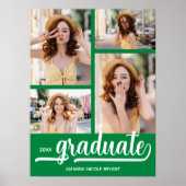 4 foto's op groen Afstuderen Poster (Voorkant)