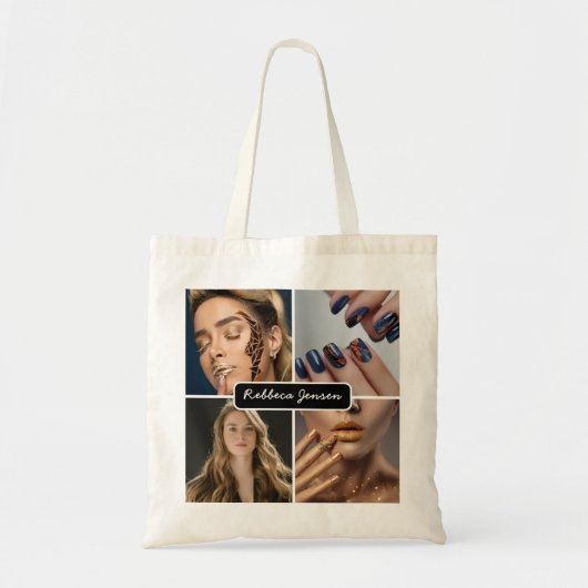 4 Fotoscriptnaam Aangepaste kleur Canvas tas (Voorkant)