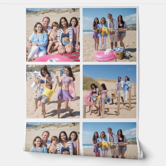 4 Fotosjabloon collage Behang (Afrollen)