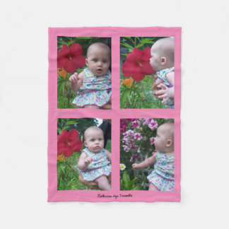 4 Fotosjabloon in roze Baby blikvanger Fleece Deken
