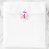 #4 Frambozenvleugels Ronde Sticker (Tas)