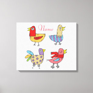 4 Funny Birds Thunder_Cove Canvas Afdruk