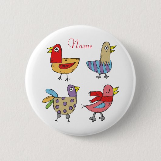 4 Funny Birds Thunder_Cove Ronde Button 5,7 Cm (Voorkant)
