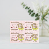 4 Funny Singe Top Banana Valentines Cartes (Debout devant)