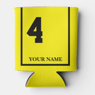 4 Geel met Zwart Paard Zadel Deken Custom Blikjeskoeler