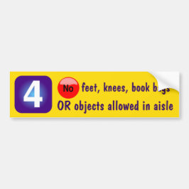 4 Geen voeten, knieën, boekzakken OF voorwerpen to Bumpersticker