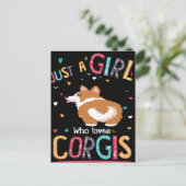 4 Gewoon een meisje dat van Corgi houdt Briefkaart (Staand voorkant)