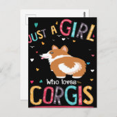 4 Gewoon een meisje dat van Corgi houdt Briefkaart (Voorkant / Achterkant)