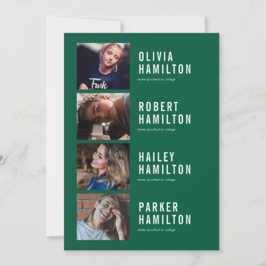 4 Grads Joint Graduation Party Invitation (Devant)