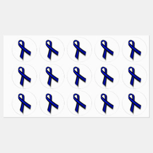 4 Grove Thin Blue Line Memorial Ribbons Labels