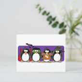 4 Halloween Penguins Briefkaart (Staand voorkant)