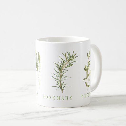 4 HERBES FRAÎCHES Mug blanche (Devant droit)