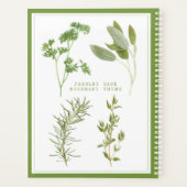 4 HERBES FRAÎCHES Planificateur 8,5x11 / Vert (Dos)
