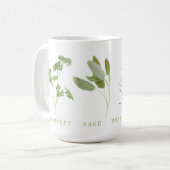 4 HERBES FRAÎCHES Tall White Mug (Devant gauche)